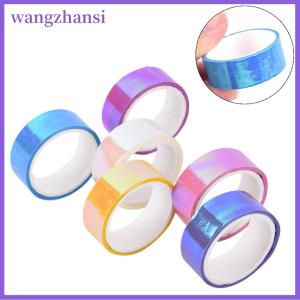 wangzhansi 5M จังหวะยิมนาสติกตกแต่งโฮโลแกรม Prismatic Glitter TAPE hoops STICK