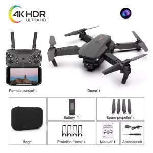 Clever E88 4K Drone Wide-angle Camer 1080P FPV HD Drone Optical Flow Obstacle Avoidance WiFi real-time transmissio Foldable Mini Drone with Camera One-key Return RC Quadcopter Toys