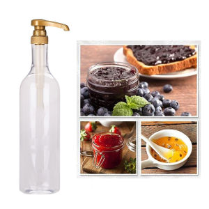 [tianjunmaoyi] 750ml Transparent Coffee Syrup Bee Drip Storage Dispenser Pump Bottle Squeeze Milk Bottle Honey Jar Container