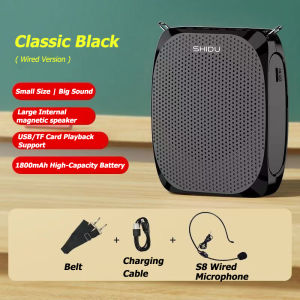 Portable Voice Amplifier With Bluetooth & Lavalier Microphone Mini Wireless Microphones Speaker for Teacher