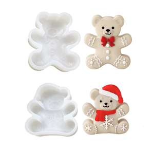 Bear Shape Cake Fondant Moulds Chocolate Mould Christmas Theme Silicone Molds for Epoxy Resin Making Soap Candy