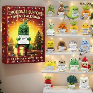✨[nappa] Hỗ trợ cảm xúc giáng sinh Advent lịch 24 ngày đếm ngược Advent Lịch Đồ chơi 2D Acrylic Mặt dây chuyền giáng sinh cây trang trí