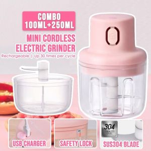 Malaysia Seller Wireless Mini Electric Garlic Food Chopper Ginger Vegetable Crusher Cutter Food Blender Processor