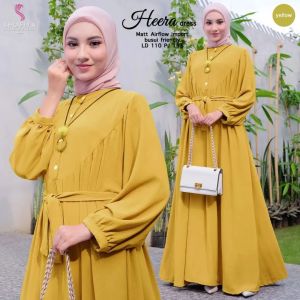 GAMIS POLOS SIMPLE HEERA DRESS CRINKLE KANCING DEPAN BUSUI Baju Muslim Wanita Kekinian Dress Remaja