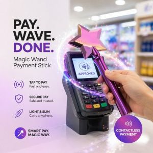Tap To Pay Wand Card Holder Contactless Payment Magic Wand Portable PLA Gift Kids Shopping
