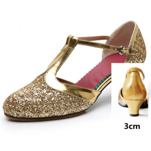 รองเท้าเต้นบอลรูมสำหรับผู้หญิงรองเท้าเต้นละตินแบบโมเดิร์นพื้นนุ่มแบบเจาะเต้นแทงโก้ชา