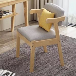 Nordic Dining Chair Solid Wood Chair Ikea Home Z-Shape Design dressing stool Computer Chair Study Chair Kerusi kayu
