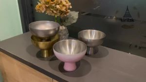 สินค้าในไทย 304 สแตนเลสชาม Sorbet ใหม่ ถ้วยสเตนเลส สําหรับใส่ขนมหวาน ไอศกรีม สลัด ผลไม้ ขนมขบเคี้ยว บาร์ KTV ชามน้ำแข็งไส