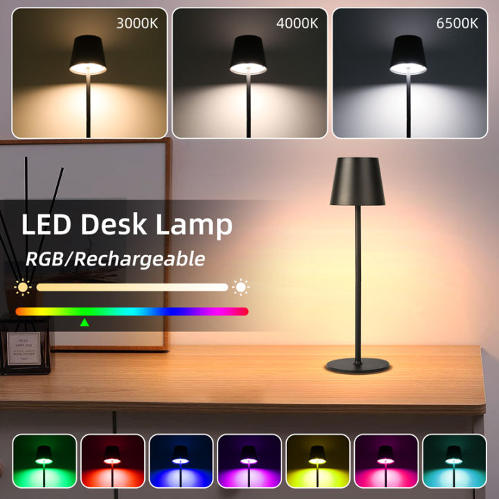LED Cordless Table Lamp Touch Rechargeable Desk Light Dimmable Portable ...