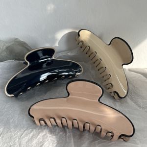 Pháp Thanh lịch Kẹp tóc Acetate lớn cho phụ nữ Chất lượng cao Màu đồng nhất Lấy tóc Kẹp cá mập Kẹp tóc Phụ kiện tóc2026