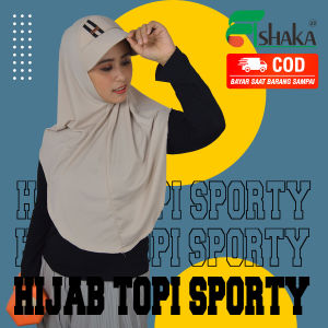 HIJAB TOPI SPORTY DEWASA / KERUDUNG TOPI JERSEY / JILBAB SPORT SEPEDA / KERUDUNG OLAHRAGA SENAM AEROBIC / HIJAB INSTAN SPORT MURAH