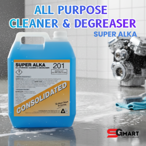 Commercial Grade Degreaser for Grease Oil Grime - Safe for Aluminium/Floors - 5L SUPER ALKA 201