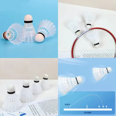 3PCS Kok badminton warna putih silicon/bola badminton/Kok raket Plastik