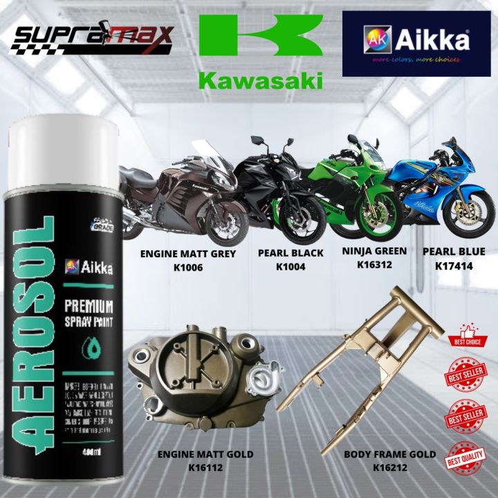 KAWASAKI Motor Paint RR150 / Z250/Z800/ GTR/ AIKKA Aerosol Spray Cat ...