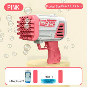 32 Hole Bazooka Bubble Machine Kids Automatic Gatling Bubble Gun Toy Soap Bubble Machine Indoor and Outdoor Play Electric Bubble Machine Gift Toys for Kids Buih Mainan