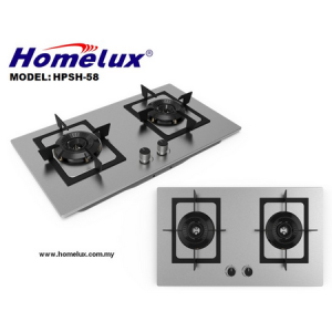 HOMELUX PREMIUM STAINLESS STEEL GAS STOVE HPSH-58 Double Gas Stove Cooker /Dapur Gas /煤气炉