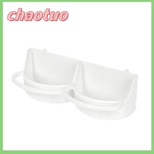 chaotuo 2Pcs Double Grid Bird Food Box Water Box Feed Trough Bird Feeder Can Hang Birdcage Large Capacity Water Feeding Supplies