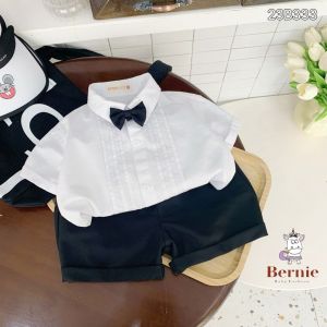 Set sơ mi bé trai công tử có nơ mặc thôi nôi sinh nhật sự kiện 1 đến 7 tuổi BERNIE