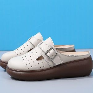 Free Shipping Lazy-Style Slip-On Sandals For Women New Summer Collection Featuring A Hollowed-Out Breathable Design And A Flat Sole Perfect For Casual Wear