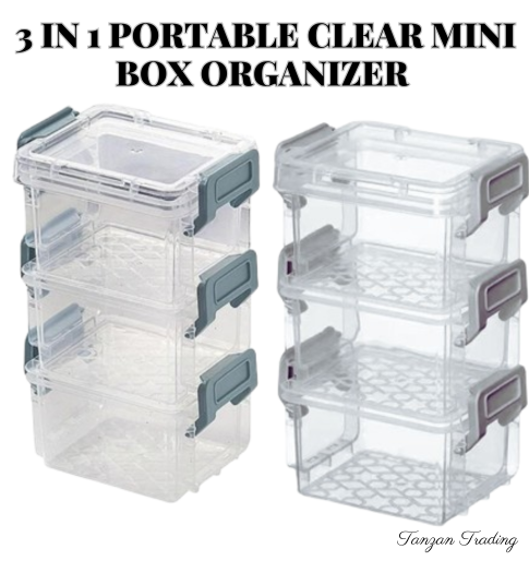 3-in-1 Portable Clear Mini Box Organizer