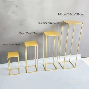 ชุด 4 ชิ้น สีทอง รอบเหล็กเค้กตารางชั้นวางโต๊ะขนมพื้นที่ต้อนรับตกแต่งงานแต่งงานโต๊ะเค้กอุปกรณ์ประกอบฉากงานแต่งงาน สแตนจัดดอกไม้ โปร่งโมดดิร์นสีทอง 4PCS 100*30*30/80*27*27/60x25x25/40x20x20cm