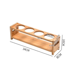 【COD】Bamboo Wood Shelf Wooden Oil Bottle Rack Oil Bottle Seasoning Can Storage Rack Condiments Bottle Organizer Set Condiments Rack