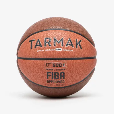 Decathlon Adult Basketball BT500 Grip Size 7 - Brown/Orange