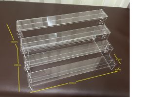 ชั้นวางอะคริลิคใสสำหรับแสดงสินค้าเครื่องประดับเครื่องสำอาง