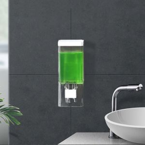 WENTIVV Plastic 250ml Soap Dispenser Transparent Manual Shampoo Container Portable Wall Mounted Liquid Soap Container Kitchen