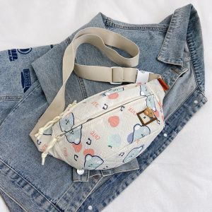 Ielgy nữ hoạt hình dễ thương giản dị Trọng lượng nhẹ Niche Túi đeo thắt lưng cô gái nhật bản trái tim tươi Mori Túi đeo chéo
