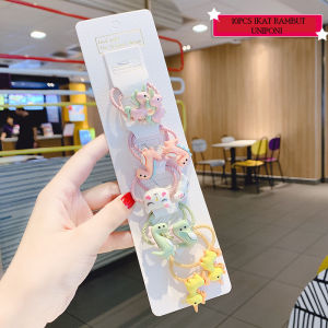 1 SET 10PCS - IKAT RAMBUT ANAK KARAKTER MOTIF LUCU / IKAT RAMBUT KOREA / KARET RAMBUT AKSESORIS ANAK