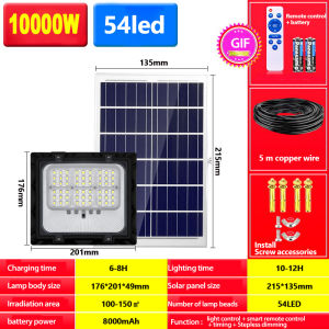 50000W Brighter Solar Light Outdoor Waterproof Solar Street Light Long Runtime Solar Garden Light Auto Dusk to Dawn Solar Lamp