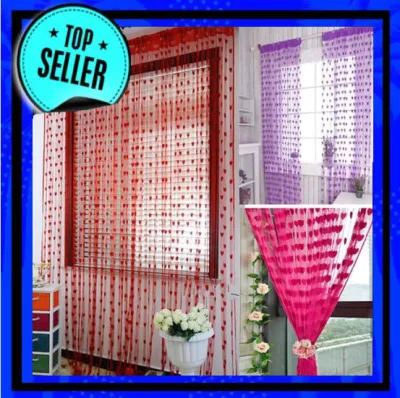 ( Bayar COD ) TIRAI BENANG MOTIF LOVE / TIRAI PINTU / GORDEN JENDELA / TIRAI BENANG LOVE