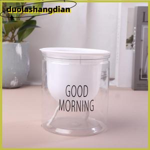 [Duola] กระถางดอกไม้ไฮโดรโปนิกส์ใส่น้ำอัตโนมัติกระถางดอกไม้พลาสติกสองชั้นใสรดน้ำด้วยตัวเองสำหรับสำนักงาน