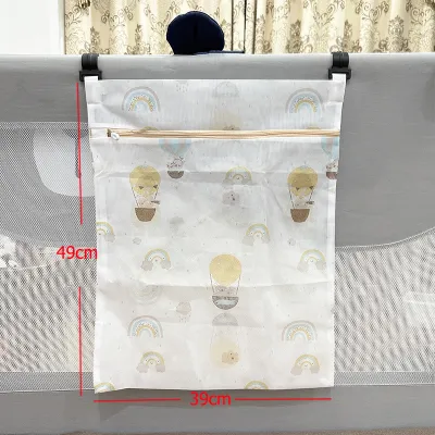 Beseyun.Baby Playpen Hanging Storage Bag Bedroom Pocket Organizer Bed Fence Bedside Hook Storage Bag Toy Diapers Storage Bag