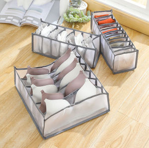 6/7/11 Slots Separated Underwear Storage Box Bra Organizer Foldable Drawer Closet Organizer For Socks Home Dormitory