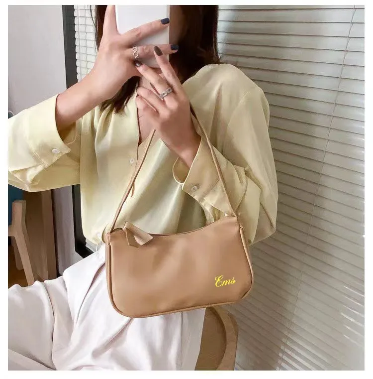 EMSnew fashion Simple Elegant Korean Bag Women Small Shoulder Bag Pure  Color Casual Sling Handbags