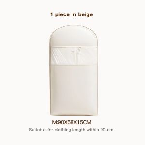 Transparent Garment Bag Wardrobe Hanging Cover Anti-dust Storage Zippered Closet Protector Dustproof Suit Organizer