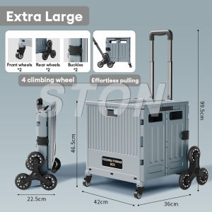 LifeStow 75L Multifunctional Folding Shopping Cart Grocery Utility Cart Storage Trolley Pet Storage Cart ultra lightweight luggage hand carry luggage luggage trolley travel bag setable Grocery Cart