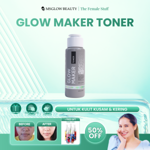 MS Glow Toner Original BPOM Acne Fight | Glow Maker | White Cell DNA | Hydra Milk | Toner Wajah