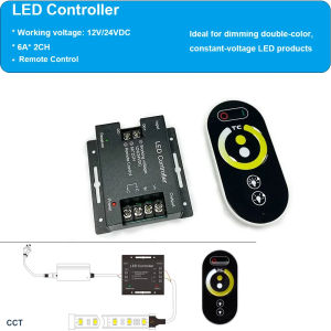 Dc12-24V đèn Dải LED RF cảm ứng điều khiển từ xa Dimmer 12A 18A cho 3528 5050 SMD COB CCT RGB Băng đèn điều chỉnh độ sáng