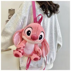 Stitch Plush Backpack Cute Blue Cartoon School Bag Large Capacity Backpack Plush Toy Bag for Kids Gift