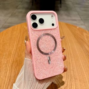 Luxury Glitter Sparkling Rhinestones Diamond For Magsafe Case For iPhone 18 17 16 Pro Max 15 14 Magnetic Wireless Charge Cover