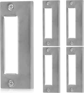 DOITOOL Door Reinforcement Plate 5Pcs Deadbolt Strike Plate Square Corner Door Backplate Deadbolt Cover Plate Door Strike Plate Door Hole Cover Plate