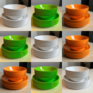 12PCS PAKETAN PIRING DAN MANGKOK SEMI MELAMIN BISA COD