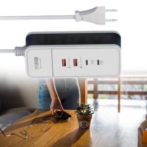Intelligent Temperature Control 2A2C USB Fast Charging Power Strips Ideal For Digital Enthusiasts Family Users