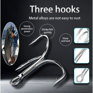 20PCS Fishing Treble Carbon Steel Hook Strong Fishing Tackle Saltwater Fishing