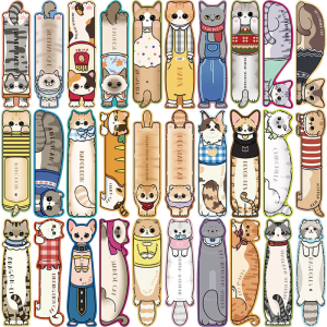 30Pcs Animal Cats Kitten Bookmarks Book Mark Book Page Divider 1.6x5.6In Bookmarks for Book Lover Reader Student Teacher