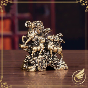 Decor Mini Tượng Dê Trang Trí Tam Dương Khai Thái Tượng Nhỏ Mười Hai Con Giáp Bằng Đồng Thau - Đồ Đồng Thuận Tâm