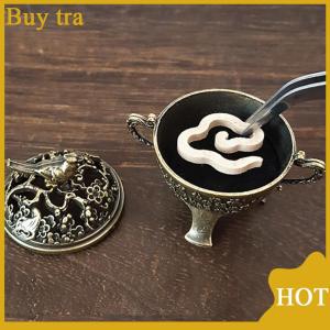 [Buytra] Magpie Lucky Incense Metal Lotus Incense Bowl Incense Holder With Handle Yoga Meditation Home Decor Ancient Style